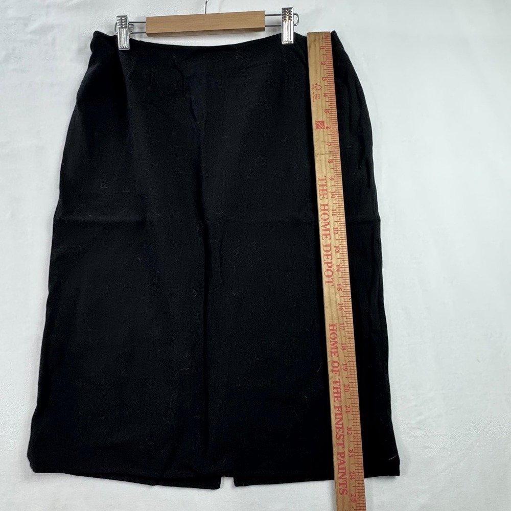 Vintage Agnona Black Wool Blend Pencil Skirt Made in Italy sz 44 Italy 8 US - Picture 2 of 7